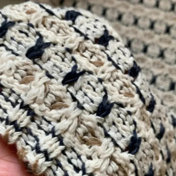 Source Unknown midweight cotton knit tunic, w  1/2 cuffed sleeves , off-white - Picture 4 of 6